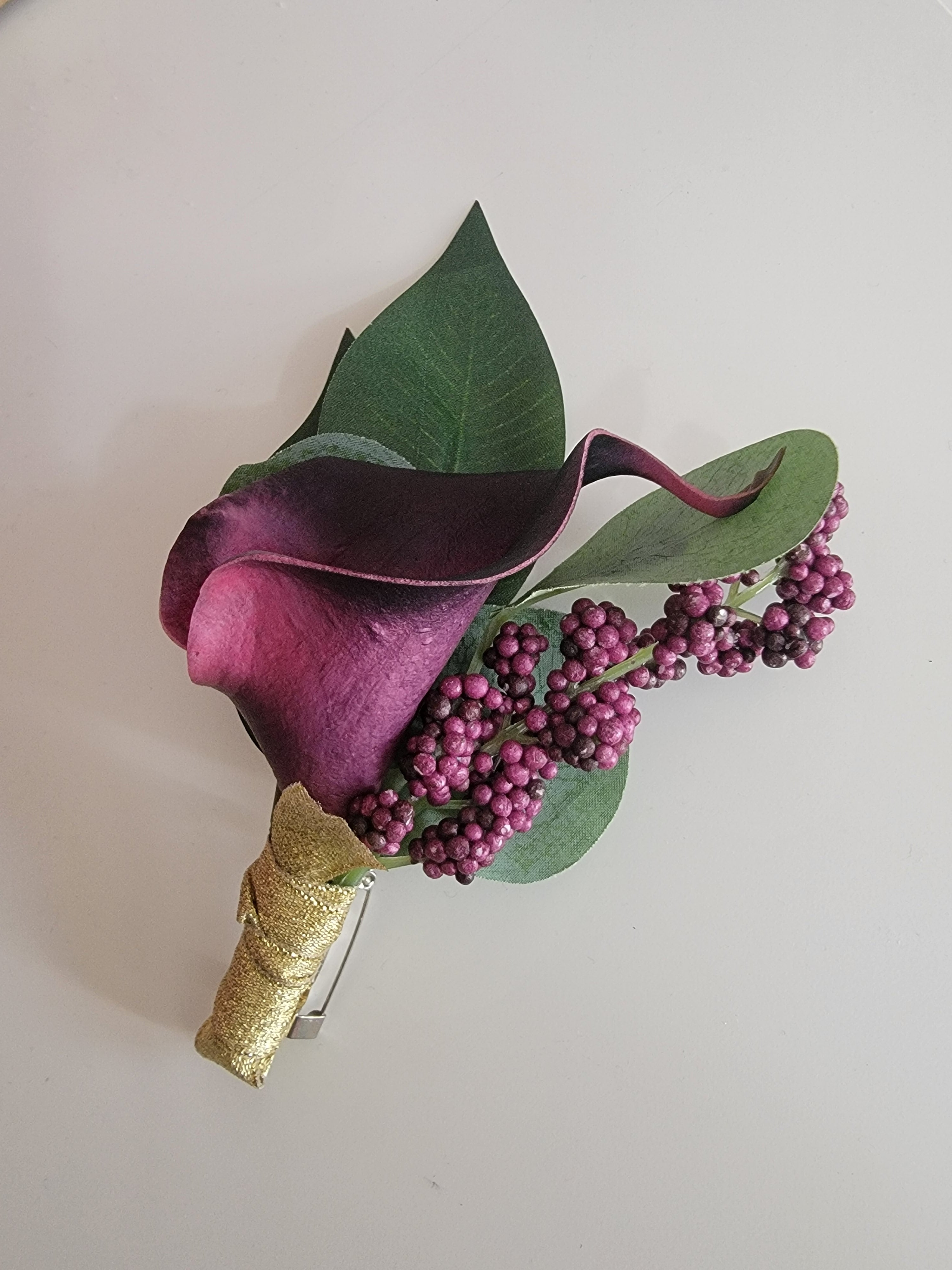 Ballet of Purple Petals Collection | Boutonniere | Calla Lily