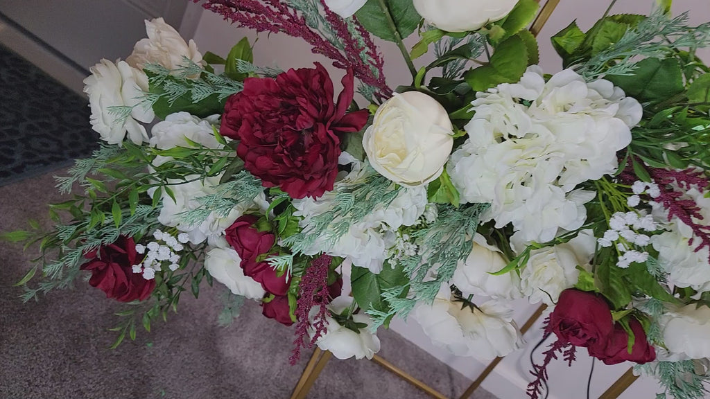 Burgundy & Frost Winter Luxe | Ceremony Arch Pieces | Wedding Flowers for Rent and Return